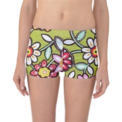 Flowers Fabrics Floral Design Boyleg Bikini Bottoms by Sapixe