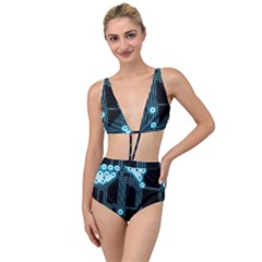 Seamless Repeat Repetitive Tied Up Two Piece Swimsuit by Sapixe