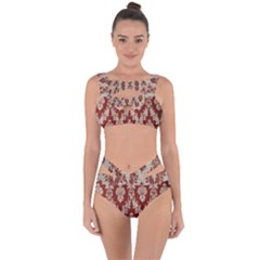 Chorley Weave Brown Bandaged Up Bikini Set  by DeneWestUK