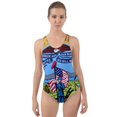 Great Seal Of Iowa Cut-out Back One Piece Swimsuit by abbeyz71