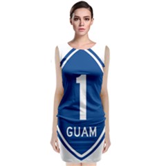 Guam Highway 1 Route Marker Sleeveless Velvet Midi Dress by abbeyz71