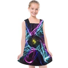 Abstract Art Color Design Lines Kids  Cross Back Dress by Sapixe