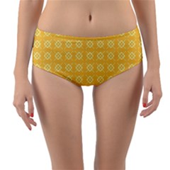 Pattern Background Texture Yellow Reversible Mid-waist Bikini Bottoms by Sapixe