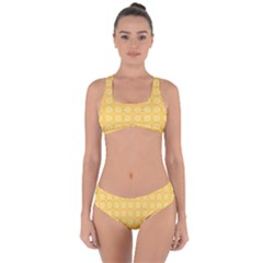 Pattern Background Texture Yellow Criss Cross Bikini Set by Sapixe
