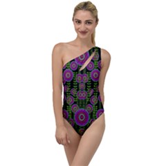 Black Lotus Night In Climbing Beautiful Leaves To One Side Swimsuit by pepitasart
