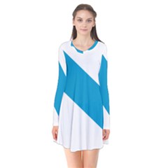 Civil Flag Of Galicia Long Sleeve V-neck Flare Dress by abbeyz71