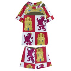 Coat Of Arms Of Castile And León Kids  Swim Tee And Shorts Set by abbeyz71