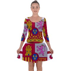 Coat Of Arms Of Spain Quarter Sleeve Skater Dress by abbeyz71