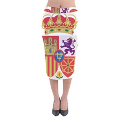 Coat Of Arms Of Spain Velvet Midi Pencil Skirt by abbeyz71
