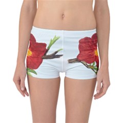 Deep Plumb Blossom Reversible Boyleg Bikini Bottoms by lwdstudio