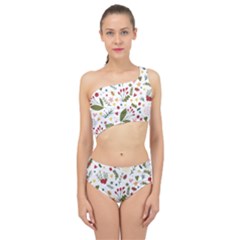 Floral Christmas Pattern  Spliced Up Two Piece Swimsuit by Valentinaart