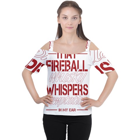 Fireball Whiskey Shirt Solid Letters 2016 Cutout Shoulder Tee by crcustomgifts