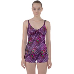 Peacock Feathers Color Plumage Tie Front Two Piece Tankini by Sapixe