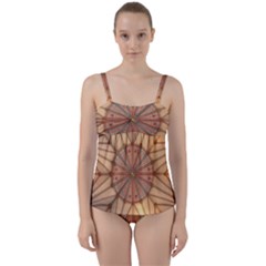 York Minster Chapter House Twist Front Tankini Set by Sapixe