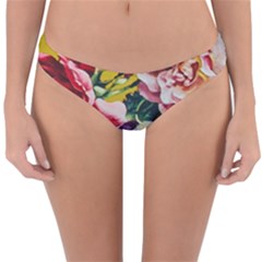 Textile Printing Flower Rose Cover Reversible Hipster Bikini Bottoms by Sapixe