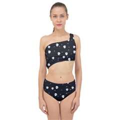 Pattern Skull Stars Halloween Gothic On Black Background Spliced Up Two Piece Swimsuit by genx