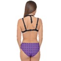 Pattern Spiders Purple and black Halloween Gothic Modern Double Strap Halter Bikini Set View2