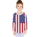 US Flag Stars and Stripes MAGA Kids  Long Sleeve Tee View1