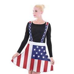 Us Flag Stars And Stripes Maga Suspender Skater Skirt by snek