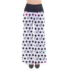 Boston Terrier Dog Pattern With Rainbow And Black Polka Dots So Vintage Palazzo Pants by genx