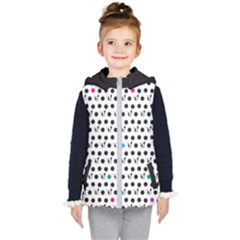 Boston Terrier Dog Pattern With Rainbow And Black Polka Dots Kid s Hooded Puffer Vest by genx