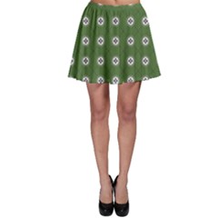 Logo Kekistan Pattern Elegant With Lines On Green Background Skater Skirt by snek