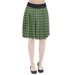 Logo Kekistan Pattern Elegant With Lines On Green Background Pleated Skirt by snek