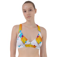 Colorful Abstract Geometric Squares Sweetheart Sports Bra by Alisyart