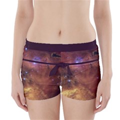 Cosmic Astronomy Sky With Stars Orange Brown And Yellow Boyleg Bikini Wrap Bottoms by genx