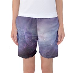 Orion Nebula Pastel Violet Purple Turquoise Blue Star Formation Women s Basketball Shorts by genx