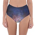 Lagoon Nebula Interstellar Cloud Pastel pink, turquoise and yellow stars Reversible High-Waist Bikini Bottoms View3