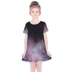Eagle Nebula Wine Pink And Purple Pastel Stars Astronomy Kids  Simple Cotton Dress by genx
