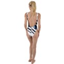 USA Flag The thin blue line I back the blue USA Flag Grunge on white background High Leg Strappy Swimsuit View2