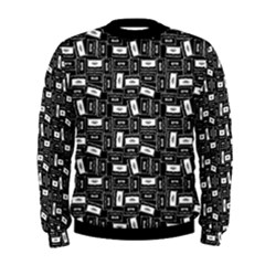 Tape Cassette 80s Retro Genx Pattern Black And White Men s Sweatshirt by genx
