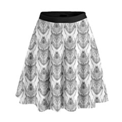 Scarab Pattern Egyptian Mythology Black And White High Waist Skirt by genx