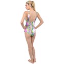 Abstract Oriental Lilies In My Rubio Garden Cross Front Low Back Swimsuit View2