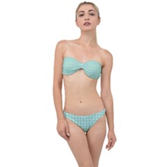 Mint Triangle Shape Pattern Classic Bandeau Bikini Set by picsaspassion