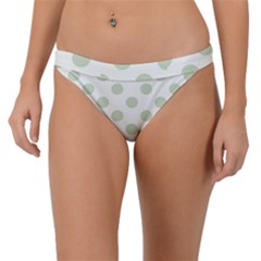 Green Dots Modern Pattern Paper Band Bikini Bottom by Wegoenart