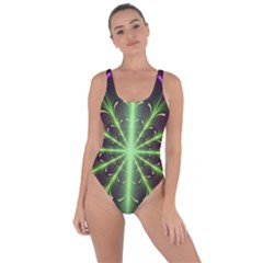 Fractal Purple Lime Pattern Bring Sexy Back Swimsuit by Wegoenart
