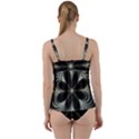 Fractal Silver Waves Texture Twist Front Tankini Set View2