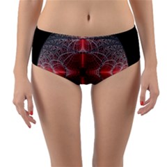Fractal Diamond Circle Pattern Reversible Mid-waist Bikini Bottoms by Wegoenart