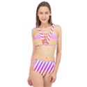 Abstract Lines Mockup Oblique Cage Up Bikini Set View1