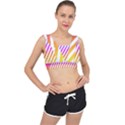 Abstract Lines Mockup Oblique V-Back Sports Bra View1