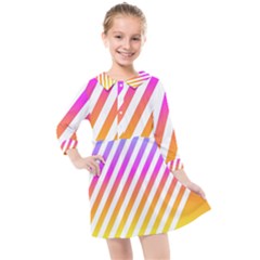 Abstract Lines Mockup Oblique Kids  Quarter Sleeve Shirt Dress by Wegoenart