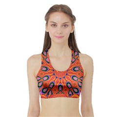 Art Abstract Background Pattern Sports Bra With Border