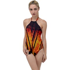 Forest Fire Forest Climate Change Go With The Flow One Piece Swimsuit by Wegoenart