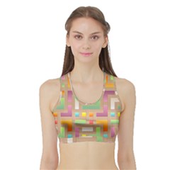 Abstract Background Colorful Sports Bra With Border