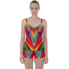 Colorful Background Art Pattern Tie Front Two Piece Tankini