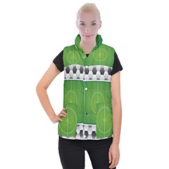 Background Sports Soccer Football Women s Button Up Vest by Wegoenart