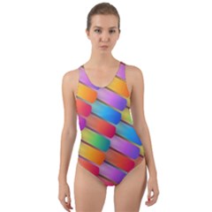 Colorful Background Abstract Cut-out Back One Piece Swimsuit by Wegoenart